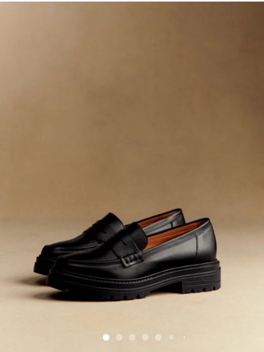 Sezane Women’s  Black Leather Penny Loafers - Picture 4 of 10